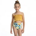 thumbnail image 1 of WAYUTE Girls Swimsuit Stylish Printed Strapless Ruffle Comfort Soft Cute 2 Piece Tankini Set for Toddler Kids Summer Vacation, 1 of 4