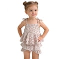 thumbnail image 1 of WAYUTE Girls Swimsuits Toddler Kids Floral Print Cute Comfort One Piece Swimwear with Adjustable Straps Water Activities, 1 of 3