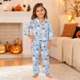 thumbnail image 1 of WAYUTE Halloween Girls Pajama Set 2 Piece Long Sleeve Loungewear Ghost Cartoon Print Soft Cozy Sleepwear Pajamas for Girls Casual Indoor, 1 of 4