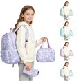 thumbnail image 1 of WAYUTE Kids Backpack 3 Pcs Backpack Set for Girls Large Capacity Ice Cream Printed Schoolbag with Lunch Tote and Pencil Lightweight Bookbag Casual Outdoor Travel, 1 of 7