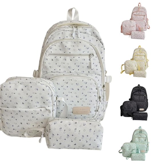 WAYUTE Kids Backpack Back to School 3 Pcs Backpack Set for Girls Cute Pattern with Large Capacity Lightweight Daily Use Bookbag Casual School Activities