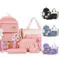 thumbnail image 1 of WAYUTE Kids Backpack Back to School 5 Pcs Backpack Set for Kindergarten Preschool Patchwork Color Large Capacity Fashion Bookbag Casual School Activities, 1 of 3