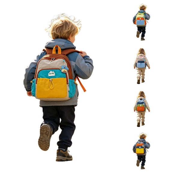 WAYUTE Kids Backpack Back to School Backpacks Patchwork Color Preschool Toddler Lightweight Sports Commuting Daily Use Bookbag Casual School Activities