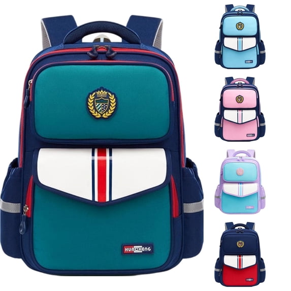 WAYUTE Kids Backpack Back to School Backpacks Large Capacity Zip Up Daypack Toddler Lightweight Patchwork Color Bookbag Casual Outdoor Travel