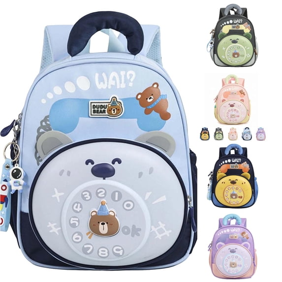 WAYUTE Kids Backpack Cartoon Backpacks for Toddler Double Shoulder with Protective Exterior and Zip Up Design Bookbag Casual Outdoor Travel