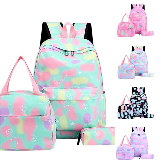 WAYUTE Kids Backpack Lightweight Gradient School 3 Pcs Backpack Set for Girls Elementary To Middle School Versatile Cute Bookbag Casual Outdoor Travel