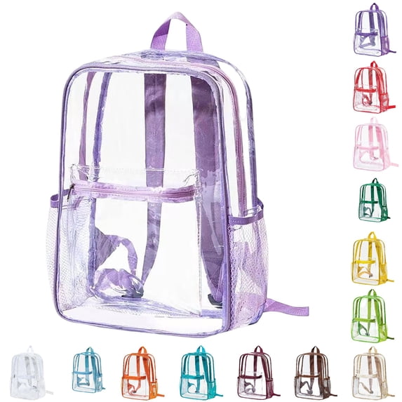 WAYUTE Kids Backpack Transparent Schoolbag Large Capacity Clear Backpack Waterproof Adjustable Straps Lightweight Bookbag Casual Outdoor Travel