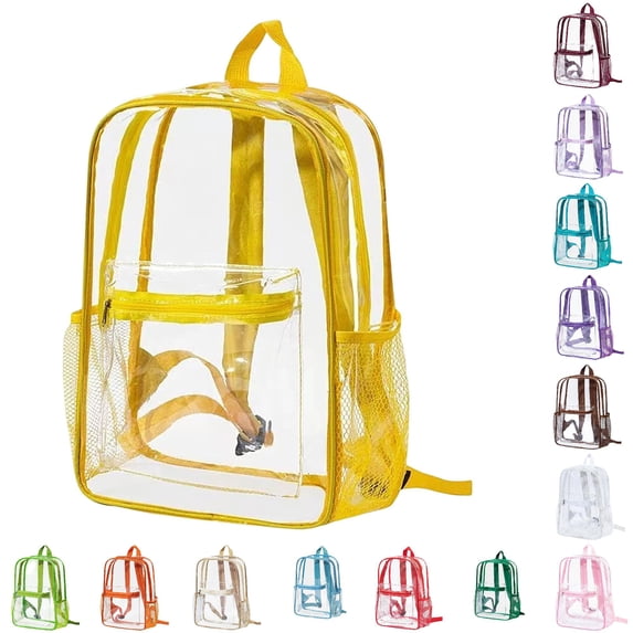 WAYUTE Kids Backpack Transparent Schoolbag Large Capacity Clear Backpack Waterproof Adjustable Straps Lightweight Bookbag Casual School Activities