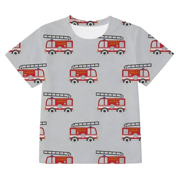 WAYUTE Kids T Shirts for Boys Summer Short Sleeve Crew Neck Cartoon Print Tee Top for Children School Wear Casual Daily Wear,Red,Size 3-4 Y