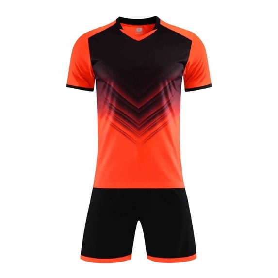 WAYUTE Kids Youth Boys 2 Piece Athletic Sets V Neck Short Sleeve Soccer Shirt Quick Drying Stretchy Training Outfits Casual Clothes Sets