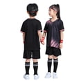 thumbnail image 1 of WAYUTE Kids Youth Boys Short Sleeve V Neck Sports Soccer Shirt for Children Stretchy Breathable Training Outfit Casual Clothing Sets, 1 of 3