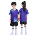 thumbnail image 1 of WAYUTE Kids Youth Boys Short Sleeve V Neck Sports Soccer Shirt for Children Stretchy Breathable Training Outfit Casual Clothing Sets, 1 of 3