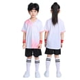 thumbnail image 1 of WAYUTE Kids Youth Boys Short Sleeve V Neck Sports Soccer Shirt for Children Stretchy Breathable Training Outfit Casual Outfit Sets, 1 of 3
