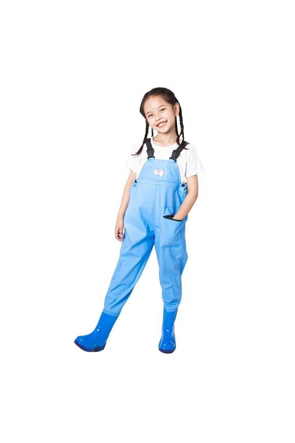 Kids Youth Girls Fishing Waders with Pocket for Toddler Children Waterproof Overalls Casual Outings