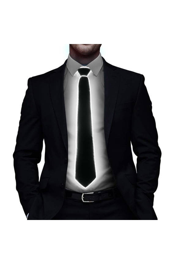 LED Light Up Tie For Men Glowing Party Evening Accessory Novelty Fashion Statement For Raves Weddings Night Events