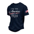 thumbnail image 1 of WAYUTE Men 250th Anniversary USA Shirt National Flag Colors Texture Stretchy Soft Patriotic Graphic Casual Comfort Independence Day T Shirts, 1 of 3