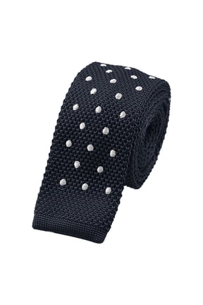 Men's Knit Wool Slim Skinny Tie Polka Dot Pattern Necktie For Business Work Uniform Wedding Party Formal Versatile Accessories