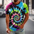 thumbnail image 1 of WAYUTE Men's Short Sleeve Tie Dye Casual Shirt Graphic Basic Tees Summer Short Sleeve Crewneck T-Shirt Fashion Outdoor,L, 1 of 5