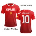 thumbnail image 1 of WAYUTE Men's Spain Soccer T Shirt Short Sleeve Athletic Crew Neck Tee with DIY Name Number Patriotic Pattern Sport Top for Game Days, 1 of 5