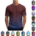 thumbnail image 1 of WAYUTE Mens Gradient Mountains Print Short Sleeve T Shirts Casual Crewneck Tee T-Shirts for Man Soft Breathable Daily Wear,L, 1 of 4