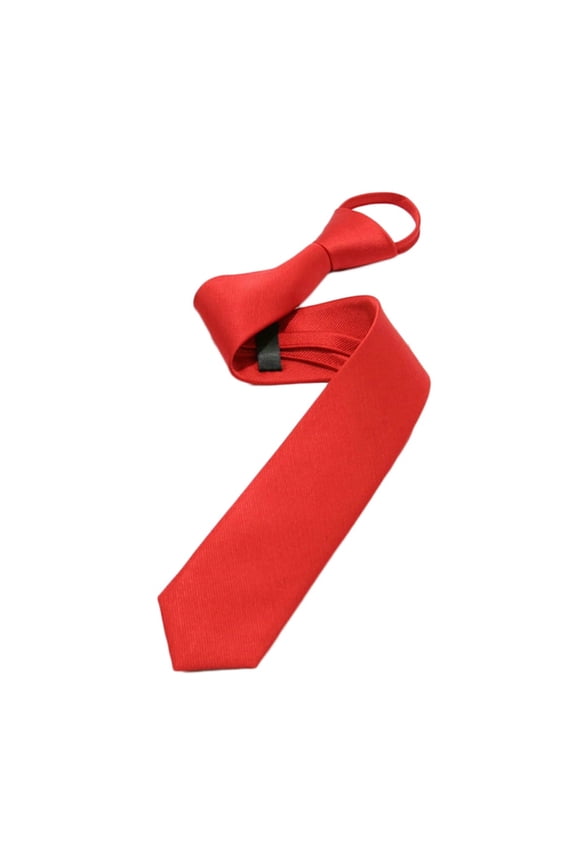 Mens Necktie Solid Color Zipper Tied Business Work Uniform Neck Tie Party Wedding Club Suit Neckwear