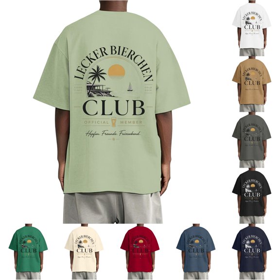 WAYUTE Mens T Shirts Classic Short Sleeve Funny Letter Graphic Tee Casual Loose Fit Fashion Crewneck T-Shirts for Man,M