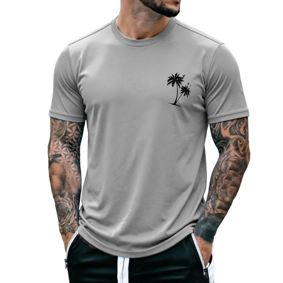 WAYUTE Mens T Shirts Short Sleeve Crew Neck Hawaii Graphic Tee Breathable Soft Blend Top for Beach Fashion Daily Wear Casual Summer Tshirts
