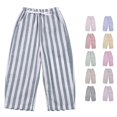 thumbnail image 1 of WAYUTE Pants for Boys Kids Baby Toddler Striped Printed Elasitc Waisted Loose Drawstring Breathable Proof Pants with Pockets Outdoor Casual,Light Blue, 1 of 6