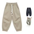 thumbnail image 1 of WAYUTE Pants for Boys Lightweight Boys Summer Pants for Toddlers and Kids Breathable Sports Trousers with Pockets and Drawstring Casual Outdoor,8-10 Y,Khaki, 1 of 4