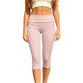 thumbnail image 1 of WAYUTE Pants for Women Fold over High Waist Slim Fit Polka Dot Print Capri Leggings Street Stretchy Cropped Trousers Casual Daily Wear, 1 of 6