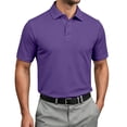 thumbnail image 1 of WAYUTE Polo Shirts for Men Short Sleeve Lapel Button Down Solid Color Breathable Classic Fit Golf Shirt Work Business Casual Outdoor, 1 of 5