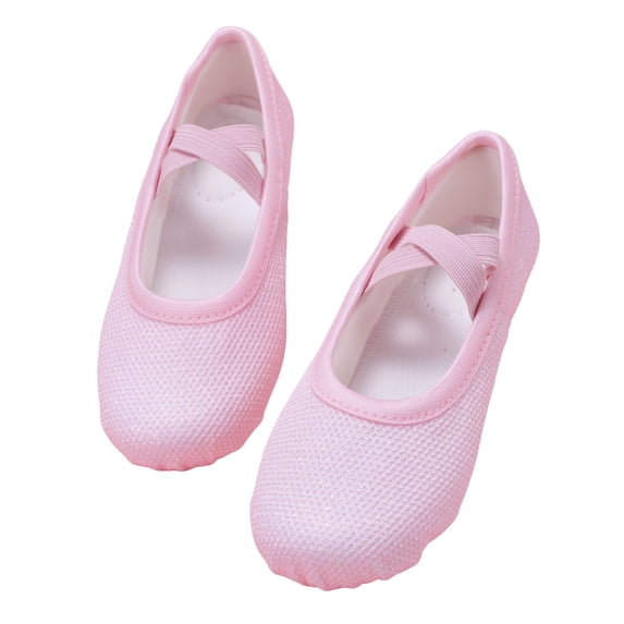 WAYUTE Sandals for Girls Elegant Soft Sole Non Dance Shoes Sparkling Glitter Ballet Slippers for Kids Performance Casual Summer