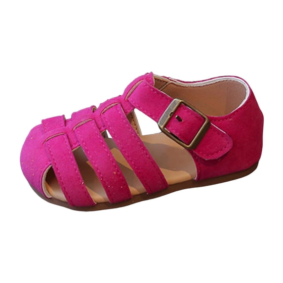 WAYUTE Sandals for Girls Soft Sole Closed Toe Princess Sandals Breathable Beach Shoes for Toddler and Kids Playful Casual Summer