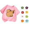 thumbnail image 1 of WAYUTE Shirts for Girls Summer Short Sleeve Crew Neck Cartoon Graphic Tee Top for Toddler Kids Casual Fashion T-Shirt,Pink,Size 11 Y-12 Y, 1 of 4