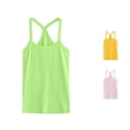 thumbnail image 1 of WAYUTE Shirts for Girls Toddler Kids Racerback Crop Tank Tops Solid Color Sleeveless Ballet Gymnastics Sports Dance Top Outdoor Casual,Green, 1 of 3