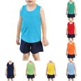 thumbnail image 1 of WAYUTE Shirts for Girls Toddler Kids Sleeveless Quick Drying Crewneck Solid Color Tank Tops Athletic Cotton Summer Vest Tee Casual Outdoor,Sky Blue, 1 of 4
