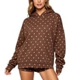 thumbnail image 1 of WAYUTE Shorts Sets for Women Polka Dot Print Long Sleeve Hoodies and Shorts Casual 2 Piece Outfit Summer Outdoor Daily Wear Clothing Sets, 1 of 7