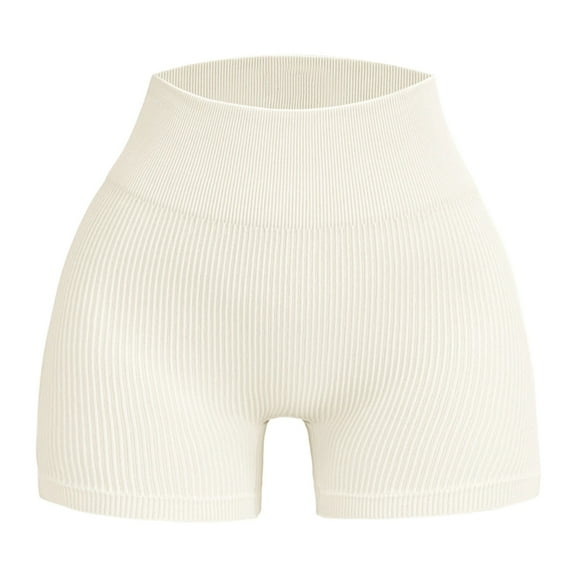 WAYUTE Shorts for Women Solid Color Workout Sports Running Seamless Ribbed Shorts Comfortable Loose Yoga Pants