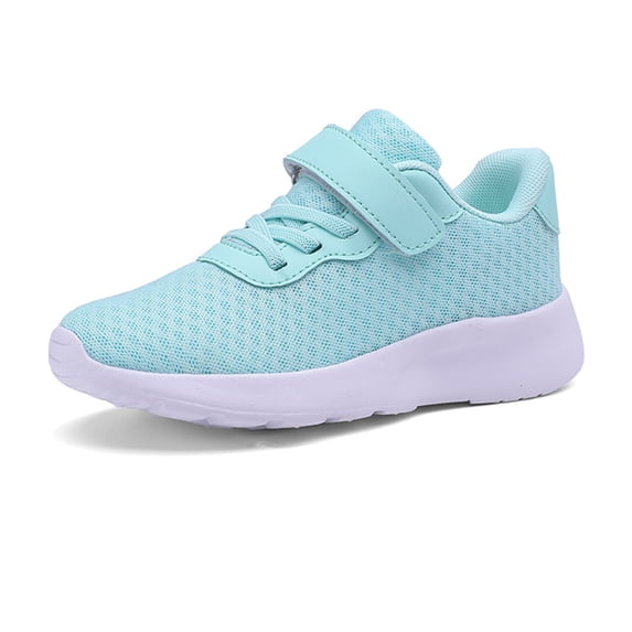 WAYUTE Sneakers for Girls Flat Thick Bottom Lightweight Non Slip Lace Up Mesh Upper Breathable Sports Walking Shoes Casual Outdoor