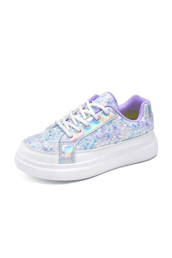 Sneakers for Girls Toddler Kids Soft Sole Footwear with Glitter Paneling for Sports Athletic Shoes Casual Daily Wear