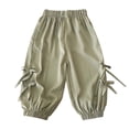 thumbnail image 1 of WAYUTE Stylish Girls Cargo Jogger Pants Tapered Ankle Bottoms for Toddler and Kids Playwear Comfortable Casual Outings, 1 of 4