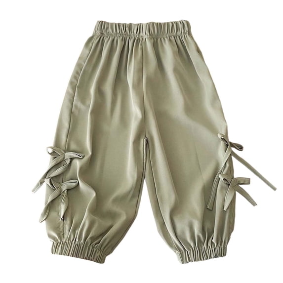 WAYUTE Stylish Girls Cargo Jogger Pants Tapered Ankle Bottoms for Toddler and Kids Playwear Comfortable Casual Outings