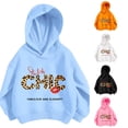 thumbnail image 1 of WAYUTE Sweatshirts for Girls Letter Graphic Hoodies Sweatshirt Long Sleeve Soft Blend Outerwear Fall Clothes for Kids Casual Streetwear,Blue,Size 7-8 Y, 1 of 4