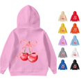 thumbnail image 1 of WAYUTE Sweatshirts for Girls Cherry Bow Print Long Sleeve Graphic Hoodies Loose Fit Cute Pullover for Kids Casual Holiday,Pink,Size 2-3 Y, 1 of 4