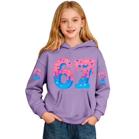 WAYUTE Sweatshirts for Girls Kids Graphic Long Sleeve Hooded Sweatshirt Comfort Soft Pullover Jacket for Boys Casual Outdoor Play Outfit