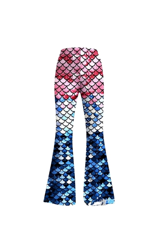Tail Leggings for Girls High Waisted Colorful Flared Leg Playwear Soft Stretch Dance Pants Summer Outfits