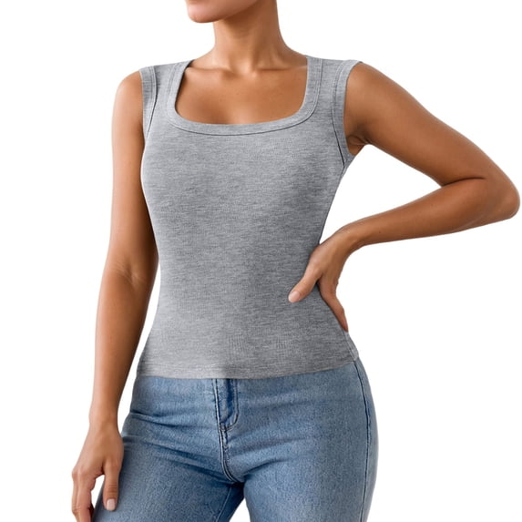 WAYUTE Tank Tops for Women Comfort Wide Strap Camisole for Everyday Wear Seamless Layering Full Coverage Soft Stretch Tank Top