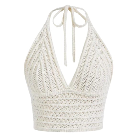 WAYUTE Tank Tops for Women Summer Halter Neck Knit Camisole Sleeveless Beach Boho Casual Stretchy Comfortable Breathable Tank Top