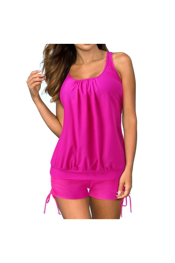 Tankini Swimsuits for Women 2 Piece Bathing Suits Tops with Boyshorts Loose Fit Swimwear