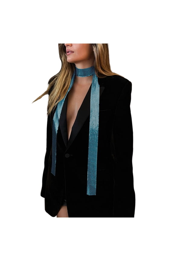 Ties For Women Long Rhinestone Punk Tie With Sparkling Crystal For Shirt Party Evening Prom Wedding Accessories